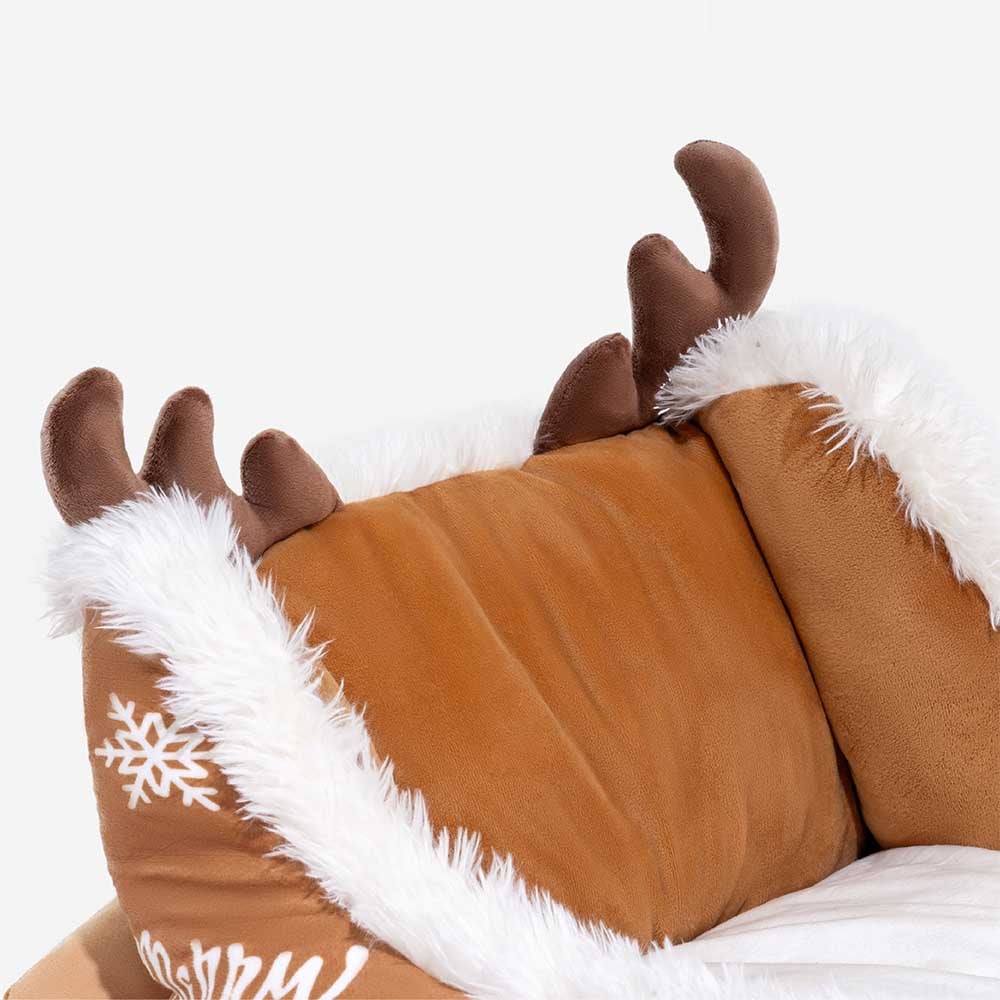 Colverro™ Sleigh-Shaped Dog Bed with Plush Faux Fur for Cozy Winters