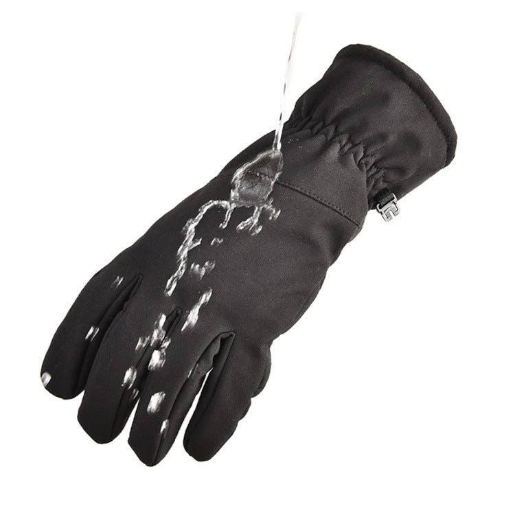 Black softshell winter gloves