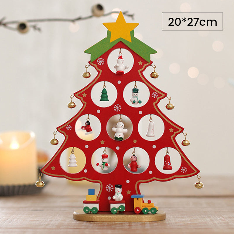 Colverro™ DIY Wooden Mini Christmas Tree Kit – Tool-Free Tabletop Decor