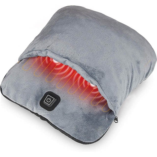 Colverro™ Plush Heated Foot Warmer Pouch with Vibration Massage