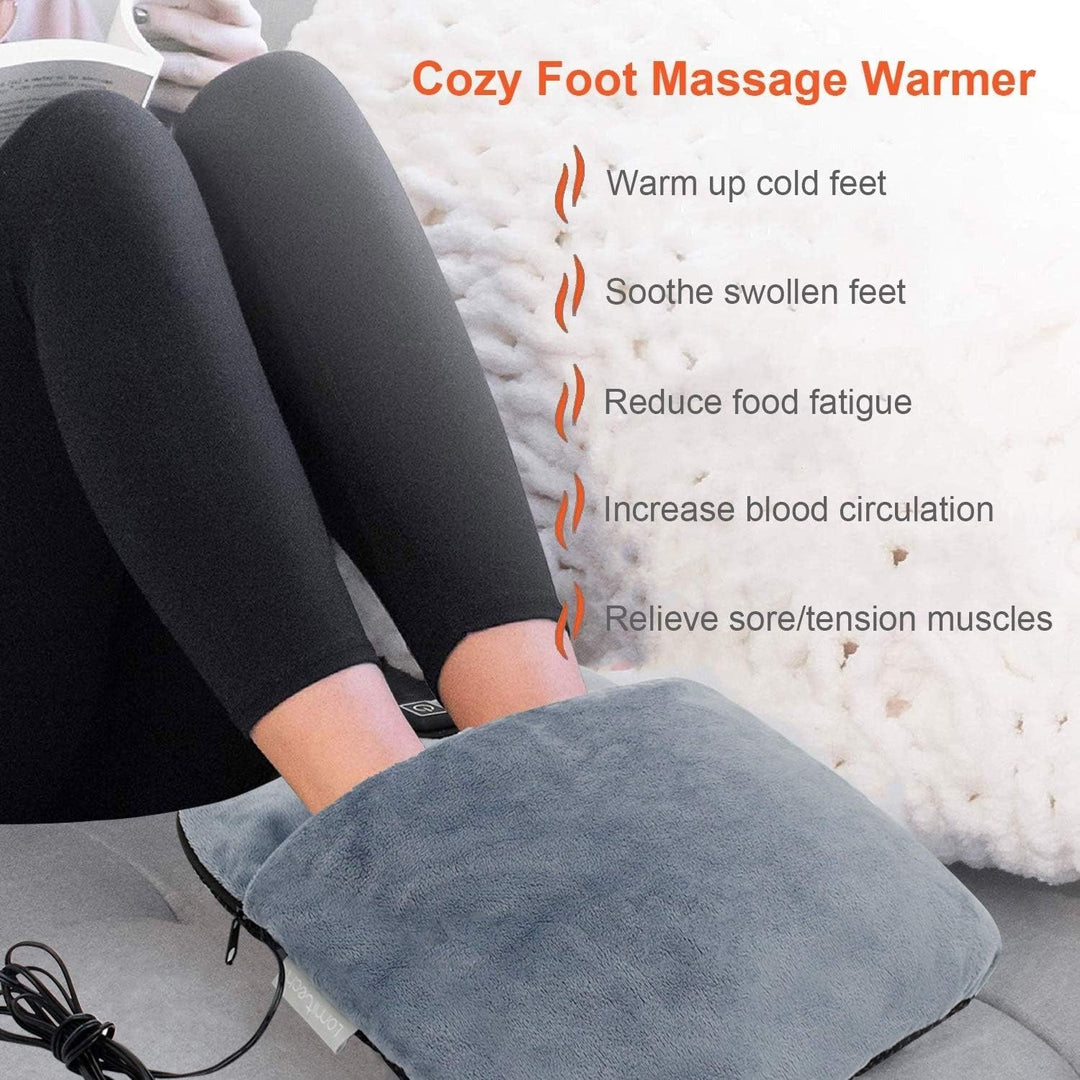 Colverro™ Plush Heated Foot Warmer Pouch with Vibration Massage