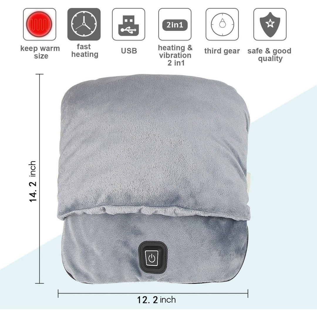 Colverro™ Plush Heated Foot Warmer Pouch with Vibration Massage