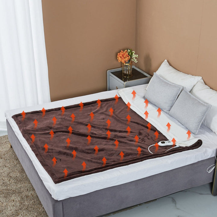 Colverro™ Heated Flannel Throw Blanket with 6 Heat Levels &amp; Timer