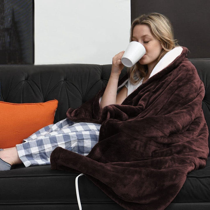 Colverro™ Heated Flannel Throw Blanket with 6 Heat Levels &amp; Timer