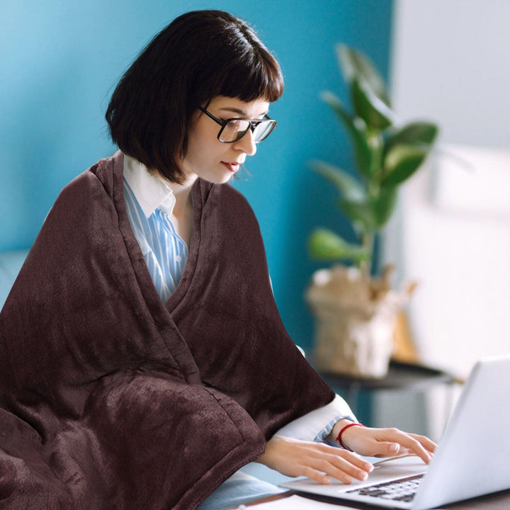 Colverro™ Heated Flannel Throw Blanket with 6 Heat Levels &amp; Timer