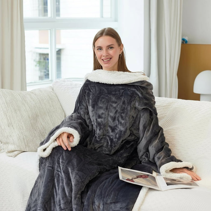 Colverro™ Heated Wearable Blanket with Sleeves and Foot Pocket