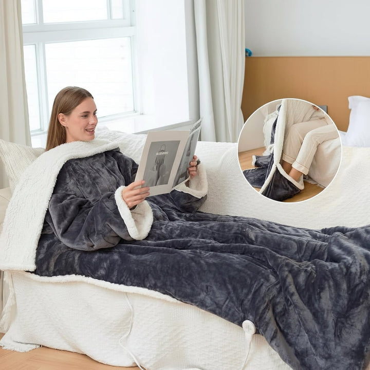 Colverro™ Heated Wearable Blanket with Sleeves and Foot Pocket