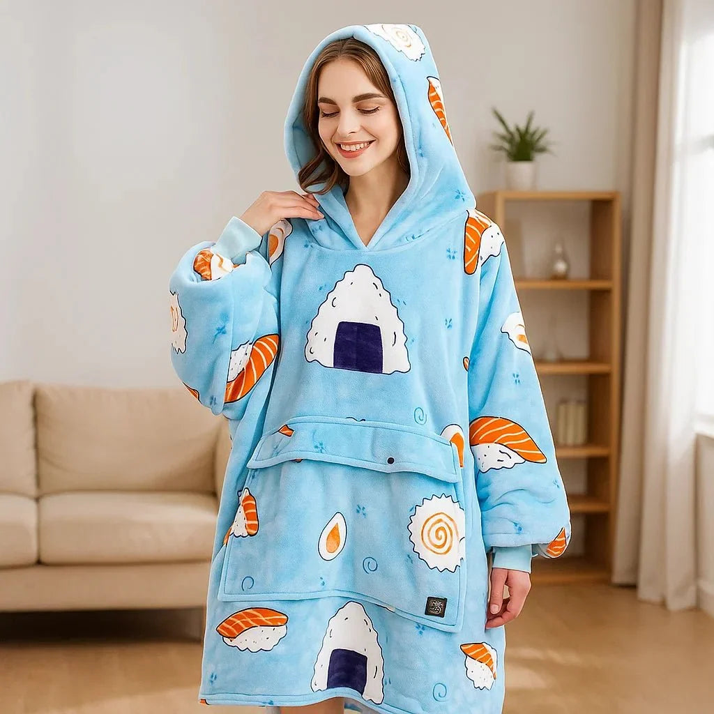 Colverro™ USB Heated Blanket Hoodie with Soft Flannel and Big Front Pocket