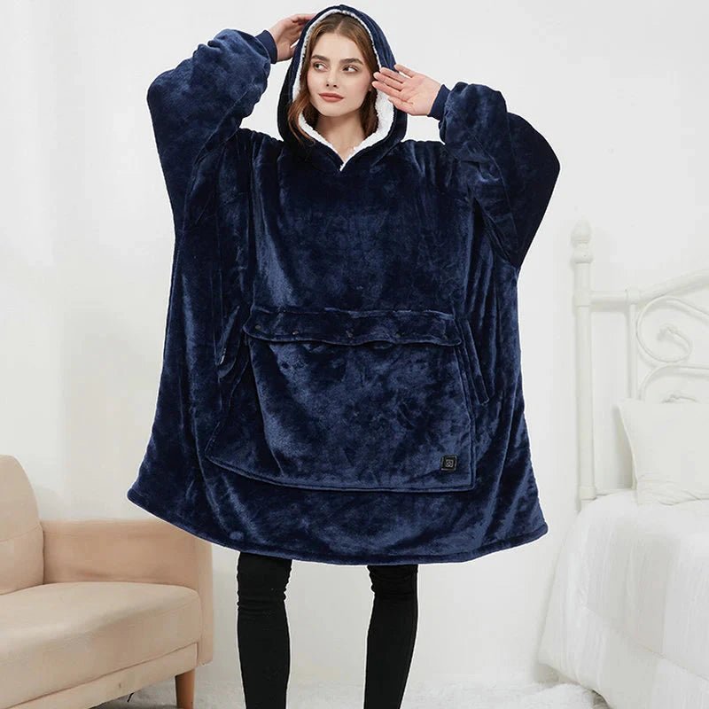Colverro™ USB Heated Blanket Hoodie with Soft Flannel and Big Front Pocket