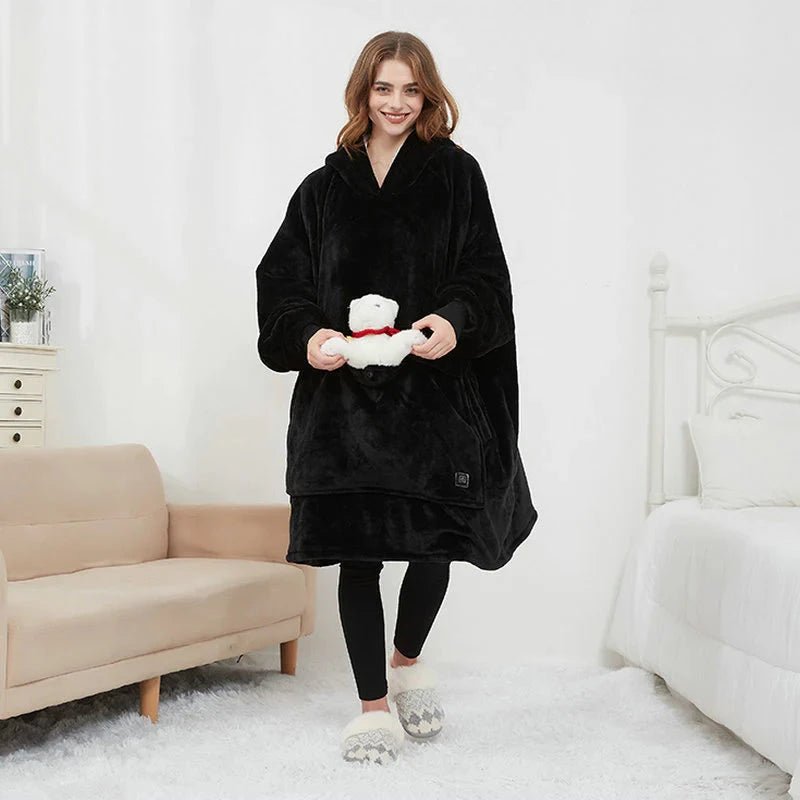 Colverro™ USB Heated Blanket Hoodie with Soft Flannel and Big Front Pocket