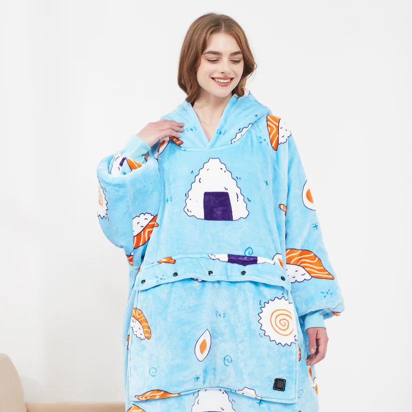 Colverro™ USB Heated Blanket Hoodie with Soft Flannel and Big Front Pocket