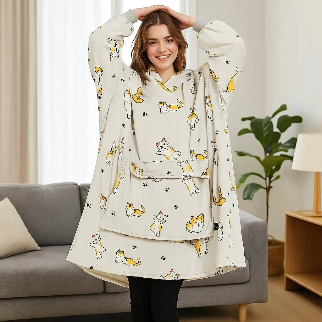 Colverro™ USB Heated Blanket Hoodie with Soft Flannel and Big Front Pocket