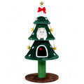 Green Christmas tree cat tower with star