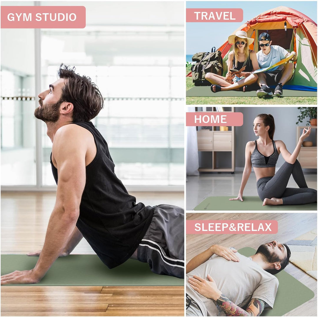 Colverro™ Foldable Yoga Mat with Non-Slip Dual-Sided Grip, 6 mm Thick