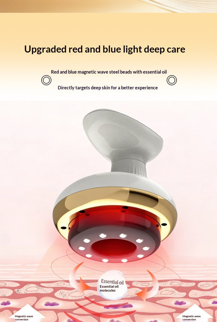 Handheld gua sha cupping massager with glowing heated base