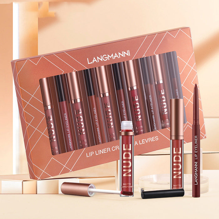 Colverro Matte Liquid Lipstick and Lip Liner Set, 12 Pieces