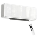 White glass-fronted wall heater with remote control
