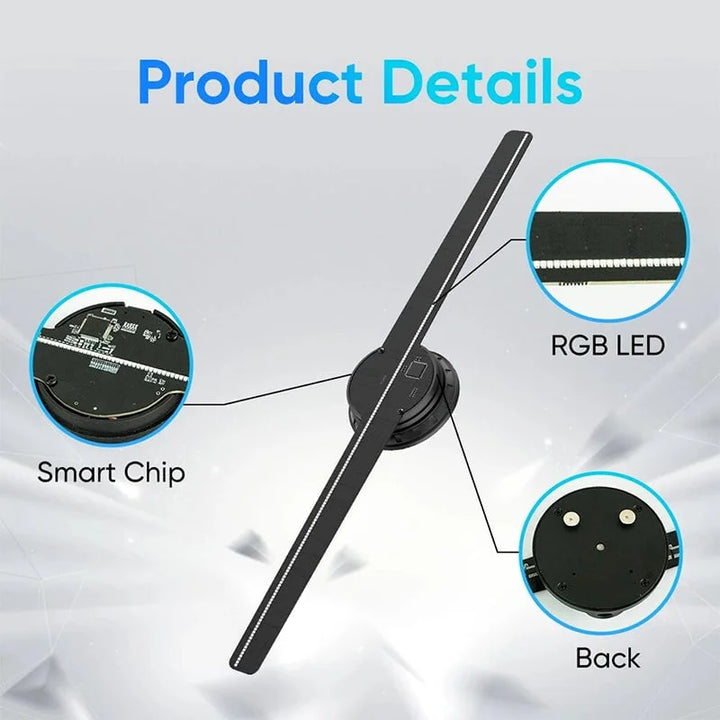 Colverro™ 3D Hologram LED Fan Display with Adjustable Brightness