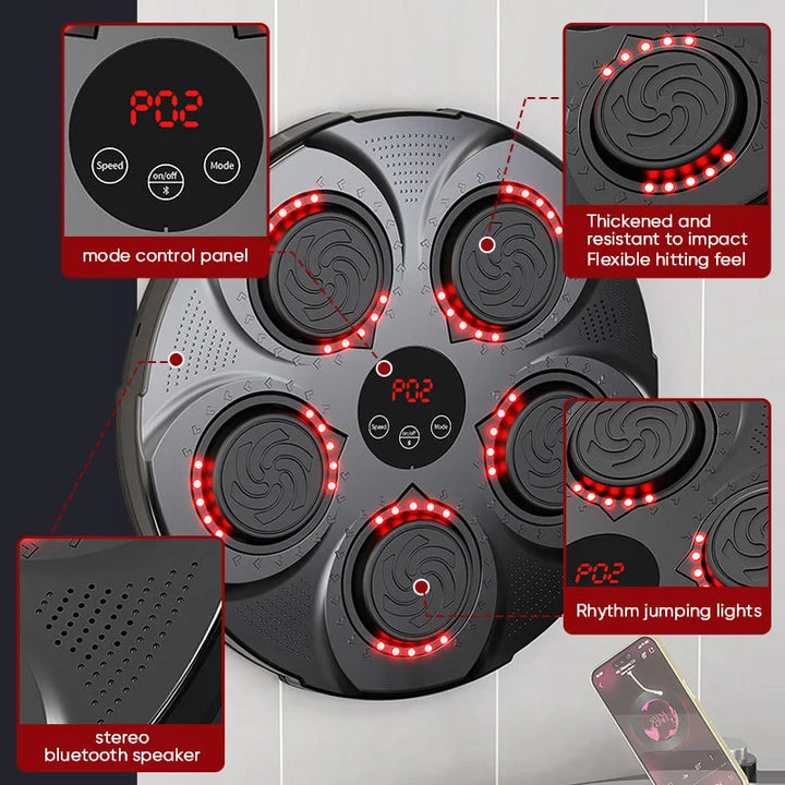 Colverro™ Wall-Mounted Music Boxing Machine with Bluetooth and Lights