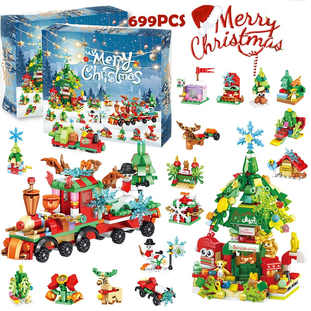Christmas advent calendar with 24 mini brick building boxes
