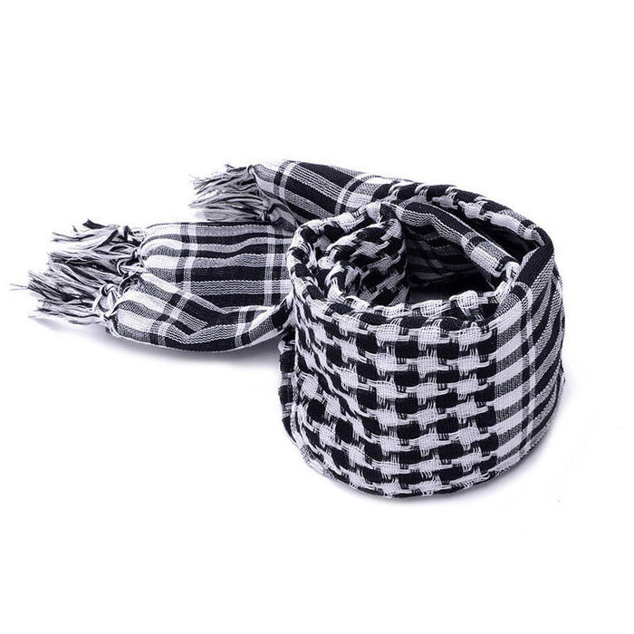 Colverro Shemagh Scarf in Cotton Blend with Fringed Edges