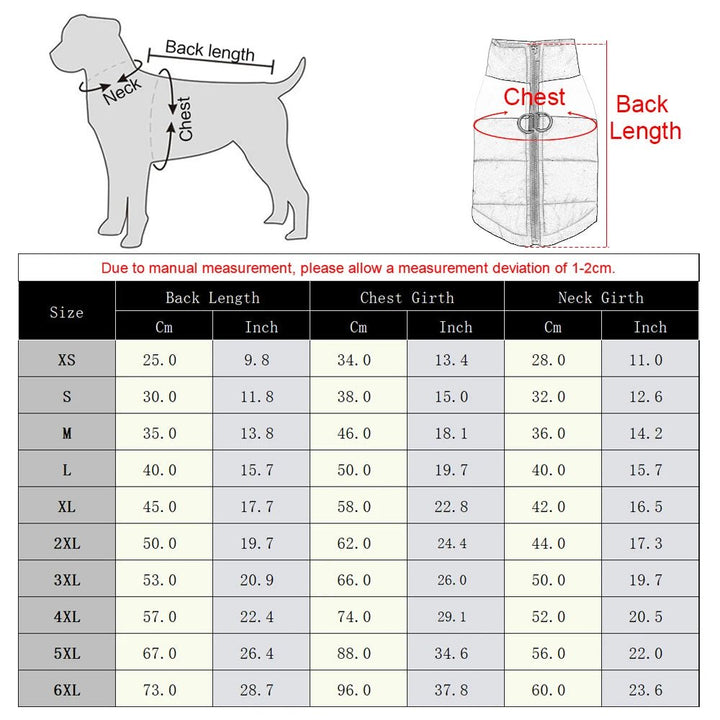 Colverro™ Waterproof Winter Dog Jacket with D-Ring for Small to Large Dogs