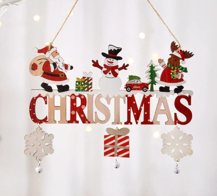 Colverro™ Set of 5 Wooden Santa and Gnome Hanging Christmas Ornaments