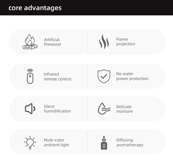 Colverro™ Flame Effect Essential Oil Diffuser with 7 Ambient Colors