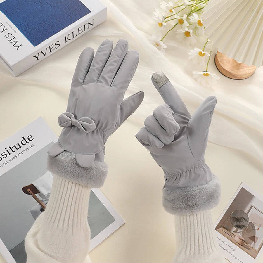 Colverro™ Elegant Touchscreen Winter Gloves for Women with Bow Accent