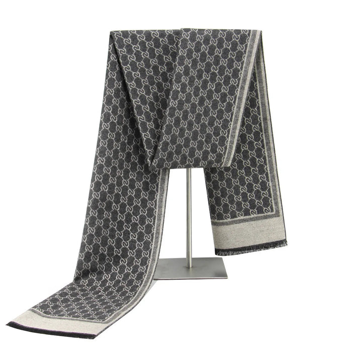 Colverro™ Wool Blend Winter Scarf with Letter Print and Fringe Trim