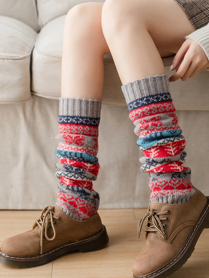 Colverro™ Snowflake Knit Leg Warmers – Soft, Breathable and Cozy