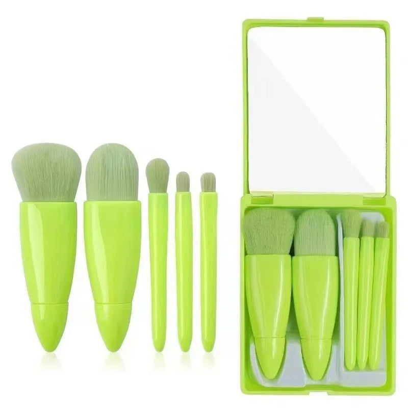 Colverro™ Mini Makeup Brush Set with Mirror in a Compact Case