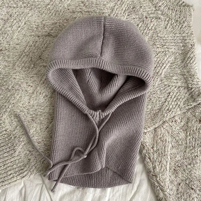 Colverro™ Cashmere Knit Hooded Balaclava with Built-In Neck Warmer