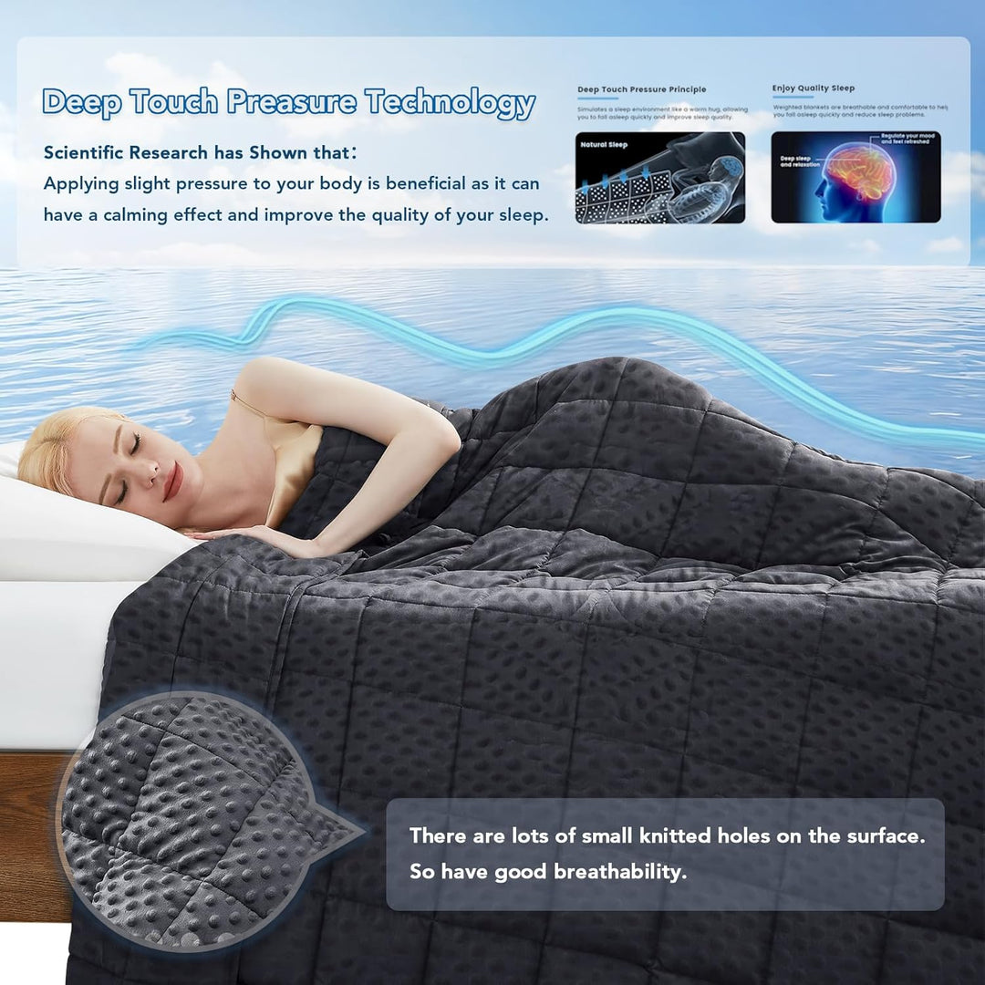 Colverro™ Weighted Blanket with Dot Texture and Cooling Microfiber