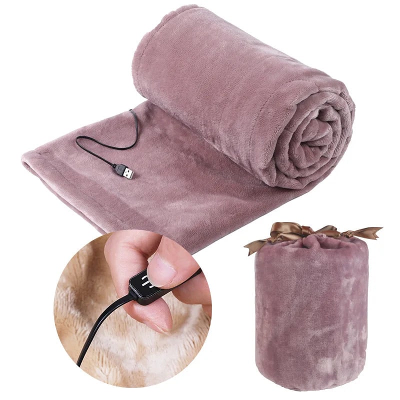 Colverro™ Plush Fleece USB Heated Blanket with Button Control