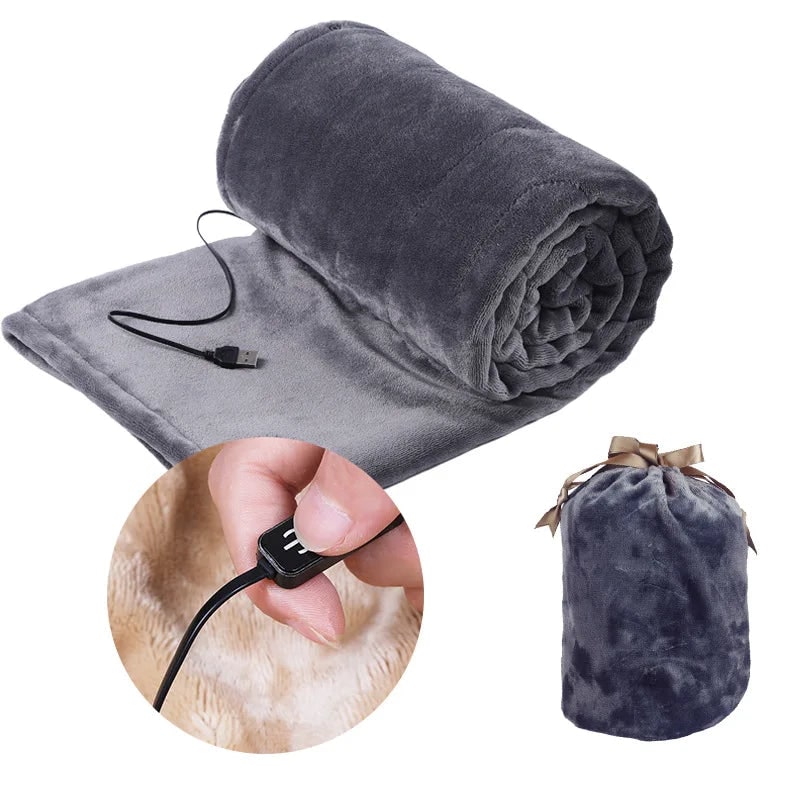 Colverro™ Plush Fleece USB Heated Blanket with Button Control