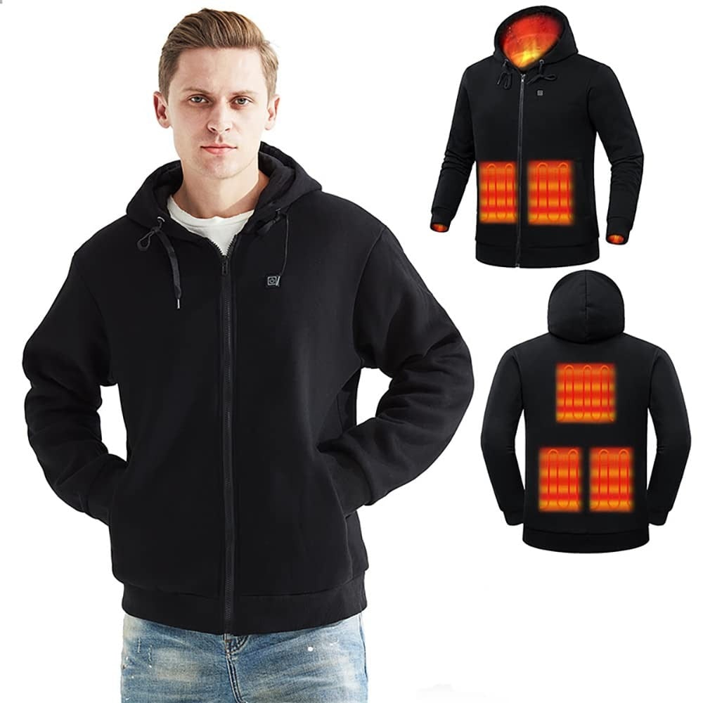Colverro™ Zip-Up Heated Hoodie with Drawstring Hood &amp; 3 Heat Levels