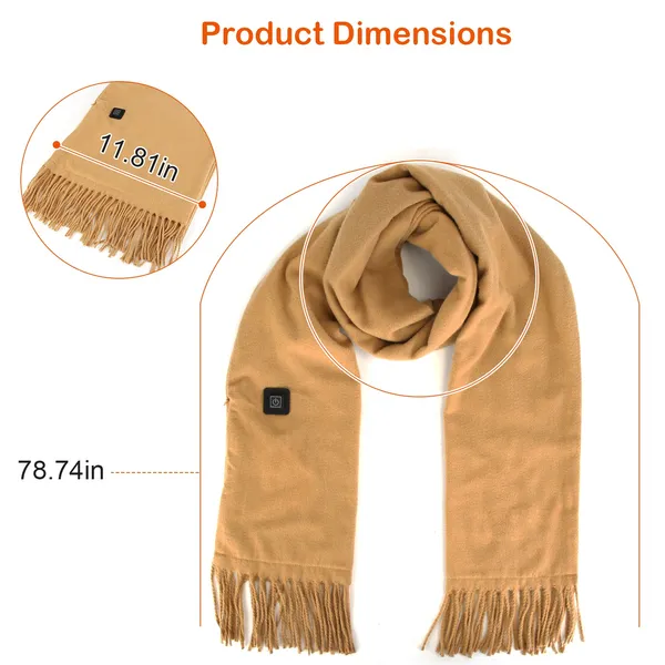 Colverro™ Heated Fleece Scarf with USB Power and 3 Heat Levels