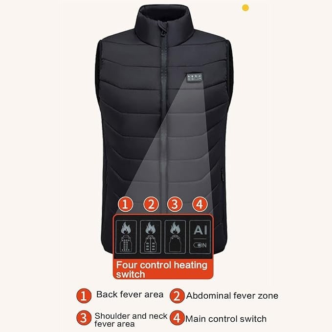 Colverro™ Quilted USB Heated Vest with Multiple Heating Zones