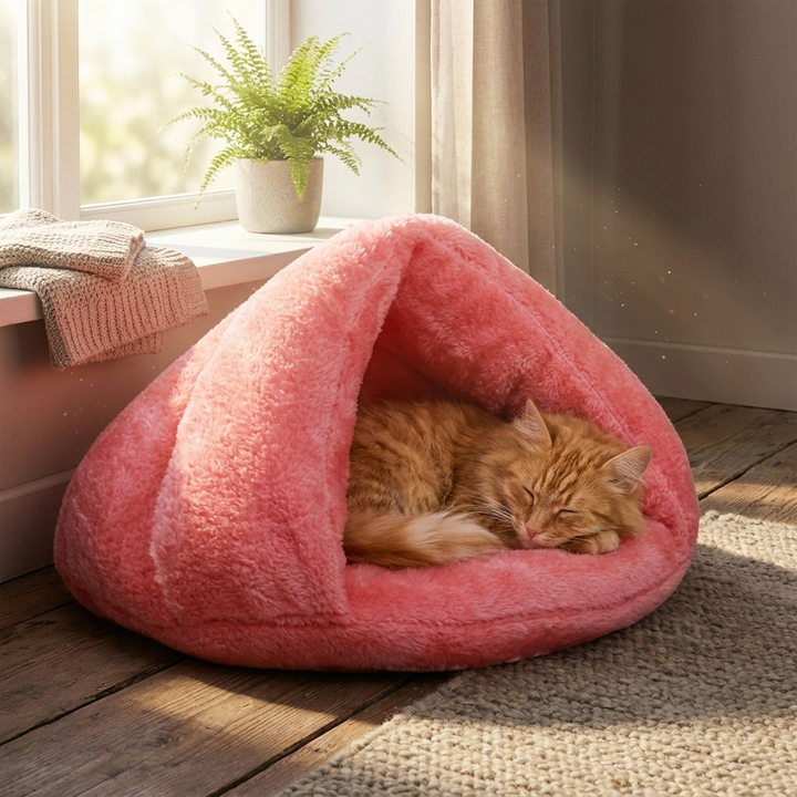 Colverro™ Self-Warming Cat Bed with Soft Faux Fur and Non-Slip Base