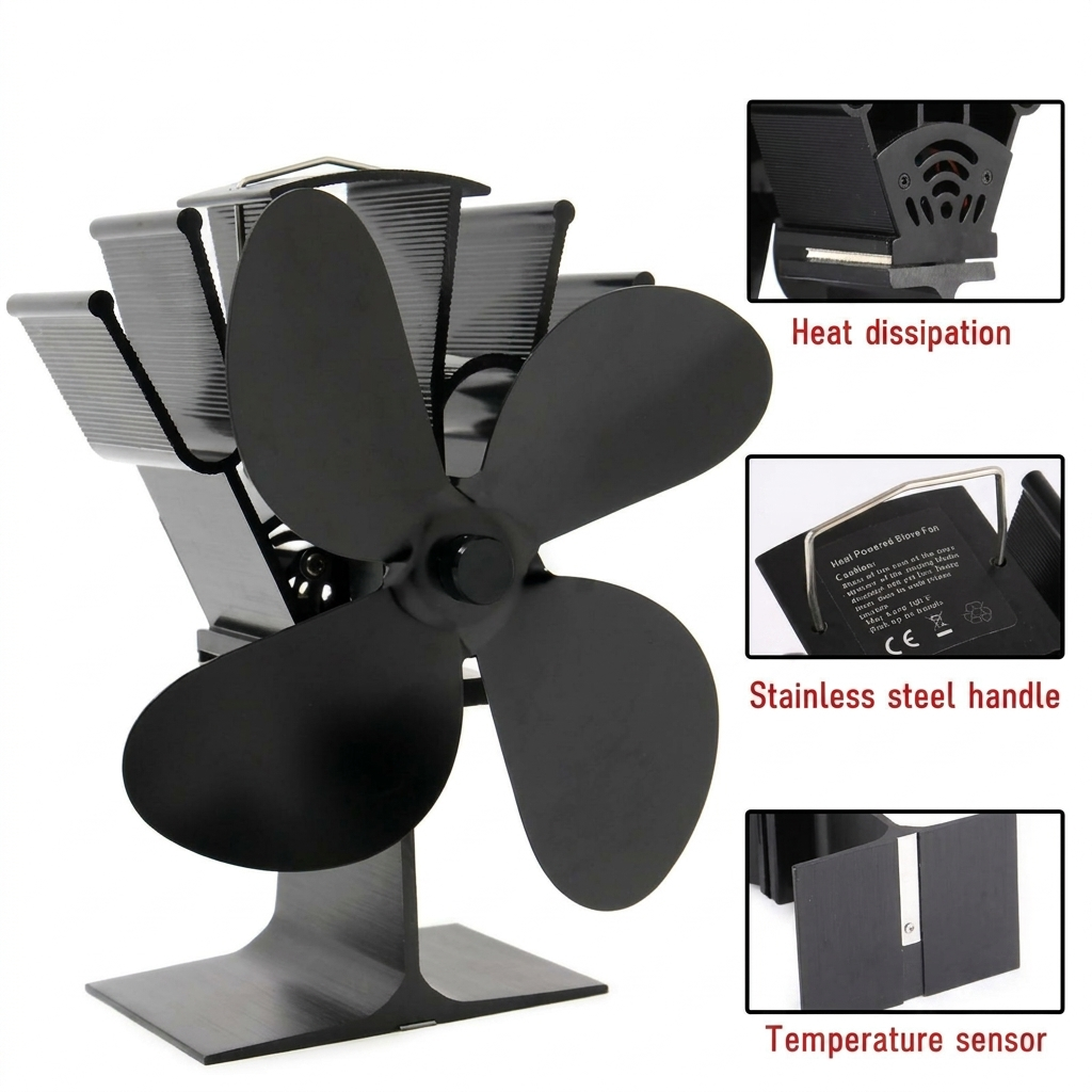 Colverro™ Heat-Powered Wood Stove Fan, No Electricity Needed