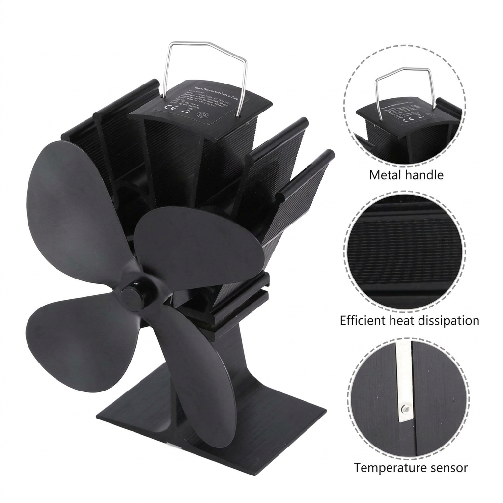 Colverro™ Heat-Powered Wood Stove Fan, No Electricity Needed