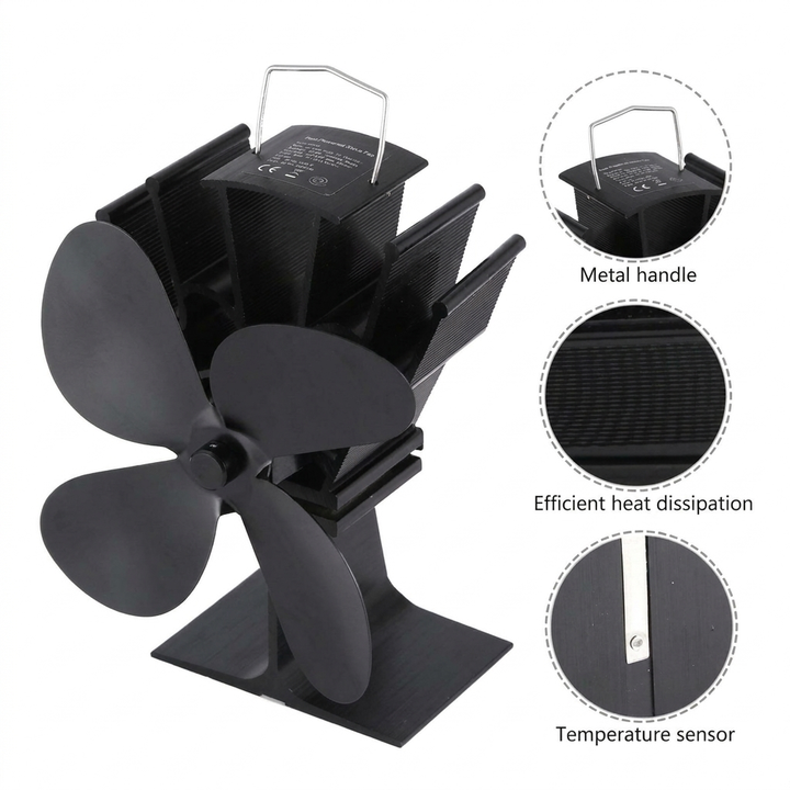 Colverro™ Heat-Powered Wood Stove Fan, No Electricity Needed
