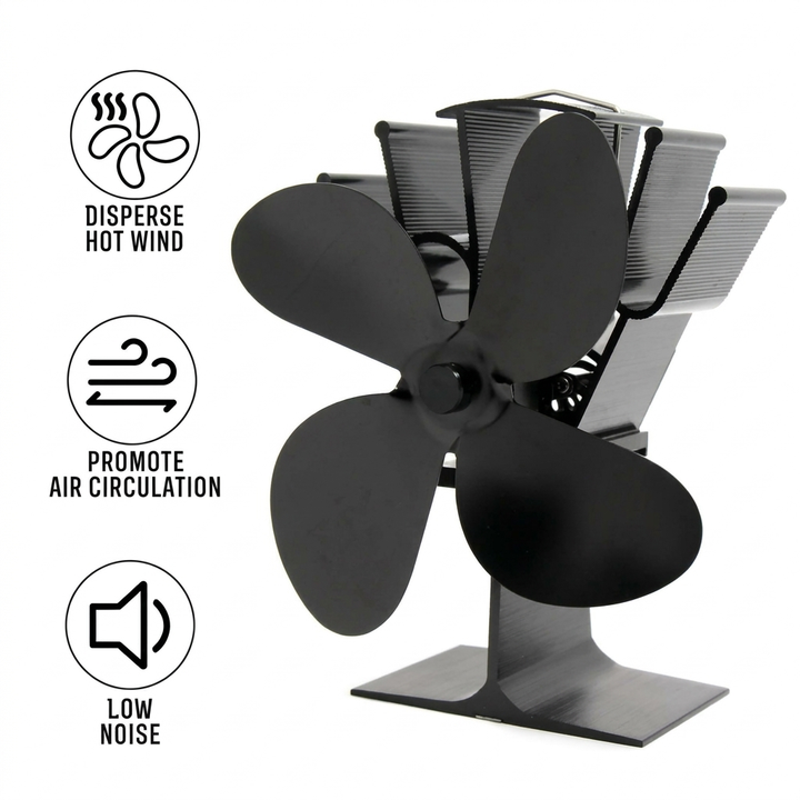 Colverro™ Heat-Powered Wood Stove Fan, No Electricity Needed