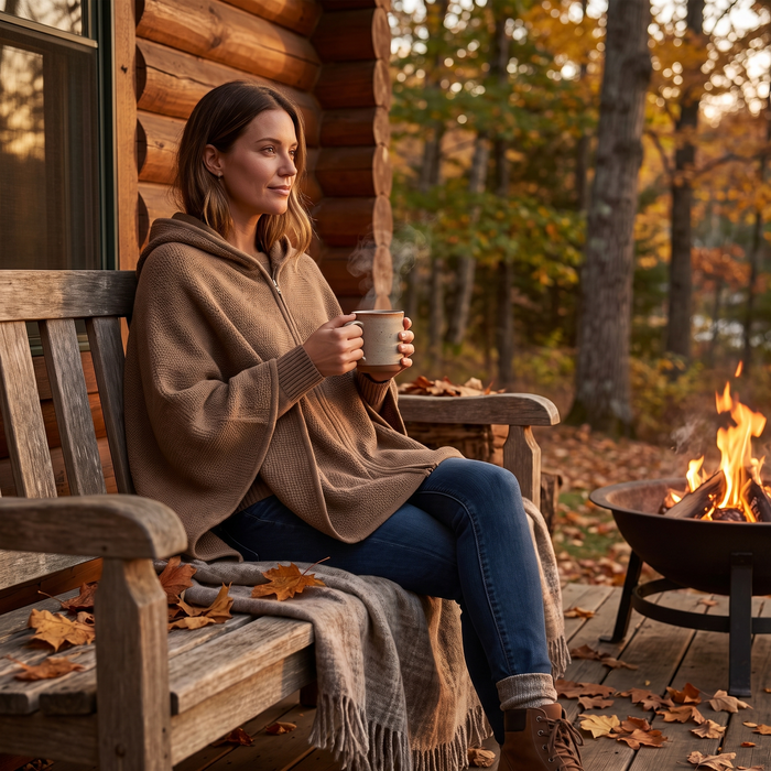 Colverro™ Hooded USB Heated Shawl with Zipper and 3 Heat Settings
