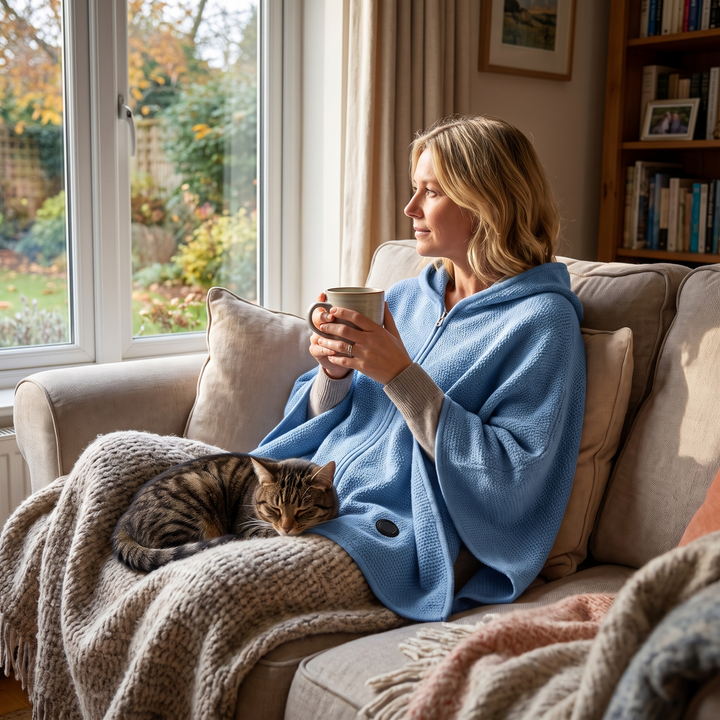 Colverro™ Hooded USB Heated Shawl with Zipper and 3 Heat Settings