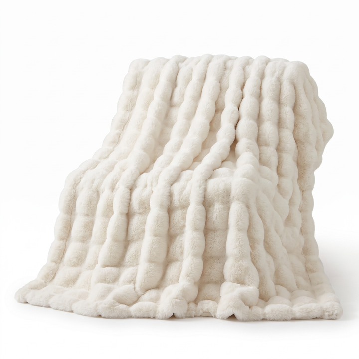 Colverro™ Double-Lined Rabbit Faux Fur Throw with Real Weight