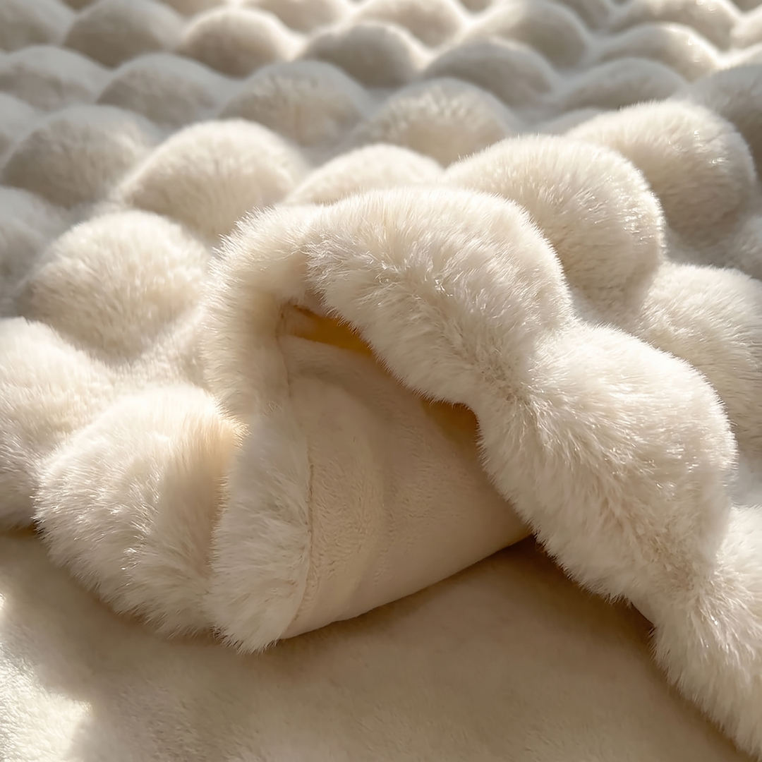 Colverro™ Double-Lined Rabbit Faux Fur Throw with Real Weight