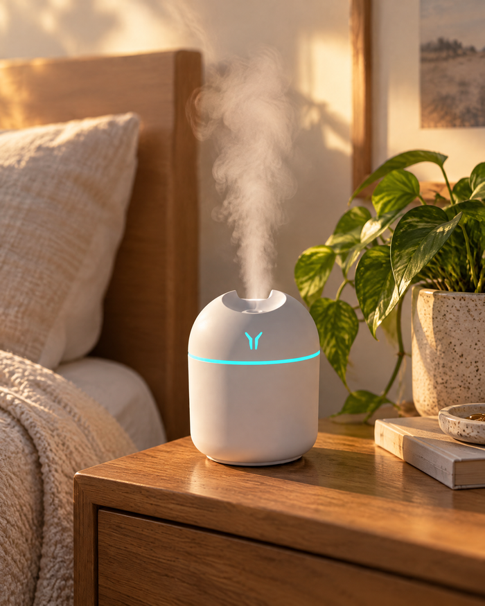 Colverro™ Mini USB Cool Mist Humidifier with Color-Changing Night Light