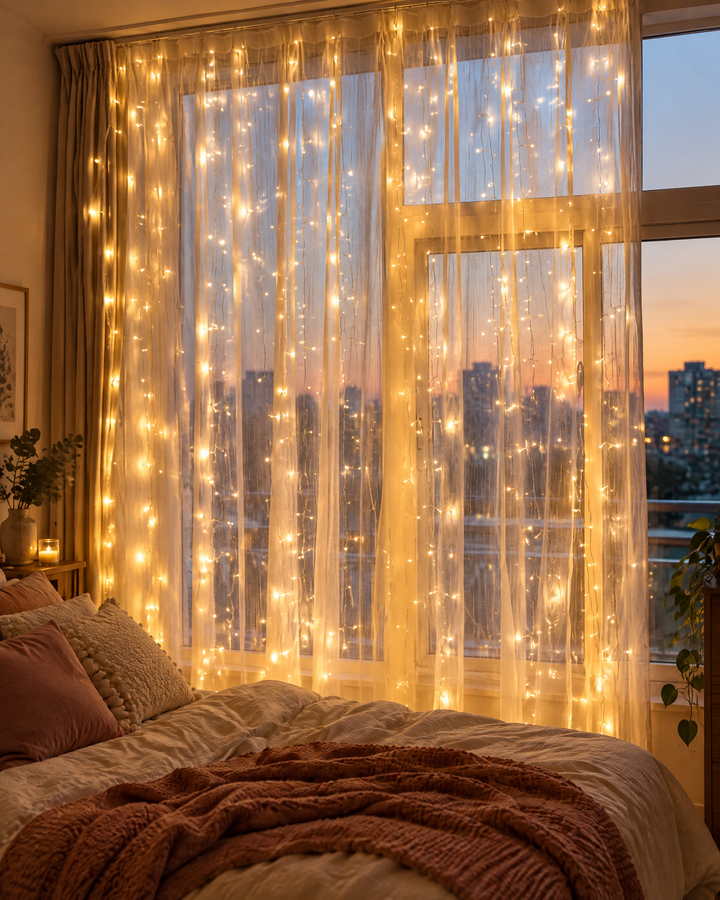 Colverro™ LED Curtain Fairy Lights for Windows with USB and Remote